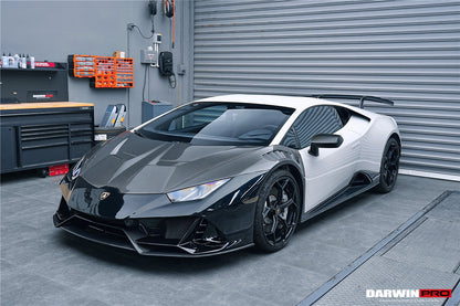 2015-2022 Lamborghini Huracan LP610/LP580/EVO EVO-4WD Style Partial Carbon Front Bumper - DarwinPRO Aerodynamics