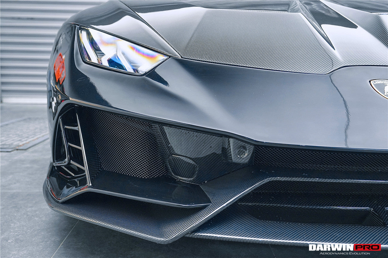 2015-2022 Lamborghini Huracan LP610/LP580/EVO EVO-4WD Style Partial Carbon Front Bumper - DarwinPRO Aerodynamics