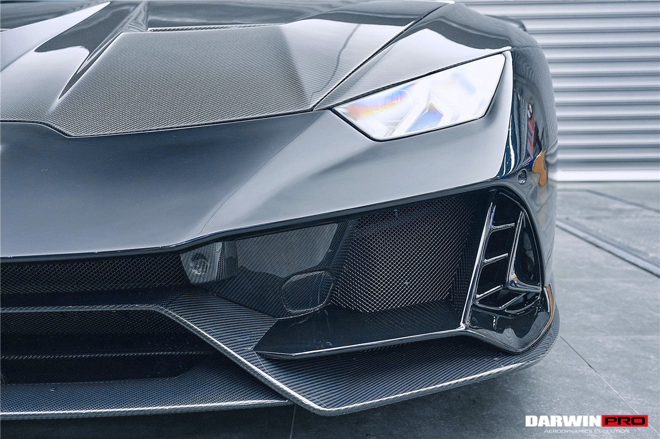 2015-2022 Lamborghini Huracan LP610/LP580/EVO EVO-4WD Style Partial Carbon Front Bumper - DarwinPRO Aerodynamics