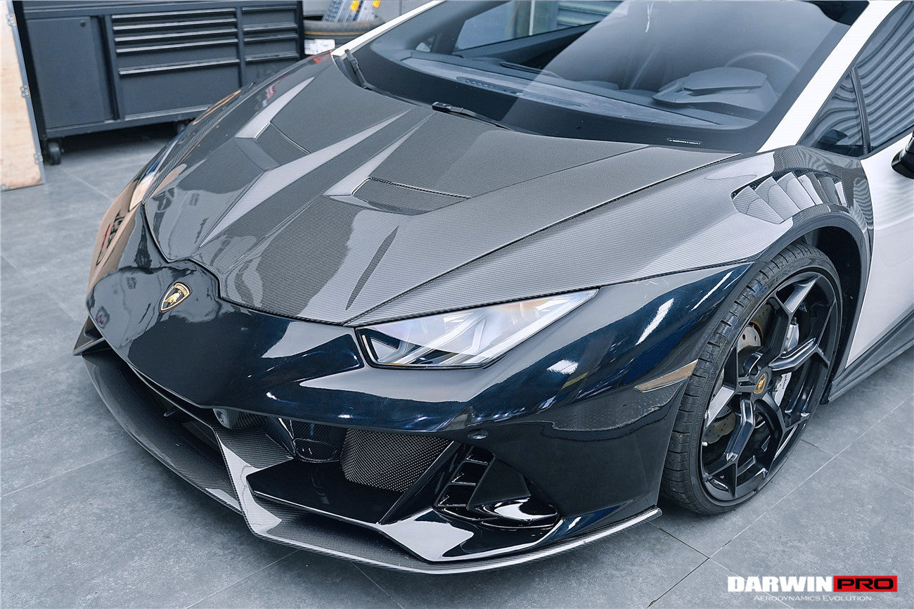 2015-2022 Lamborghini Huracan LP610/LP580/EVO EVO-4WD Style Partial Carbon Front Bumper - DarwinPRO Aerodynamics