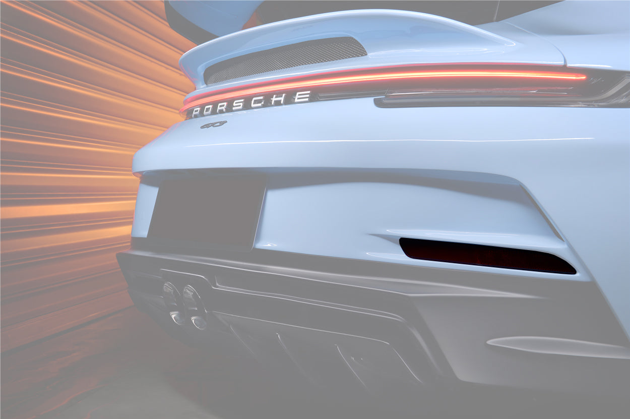 2019-2024 Porsche 911 992 Carrera & S & 4 & 4S & Targa & Cabriolet GT3 Style Rear Bumper Red Reflector Panels - Carbonado