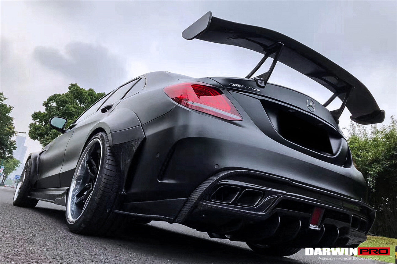2015-2021 Mercedes Benz W205 C63 S AMG Sedan IMP Performance Carbon Fiber Rear Diffuser with Caps - DarwinPRO Aerodynamics