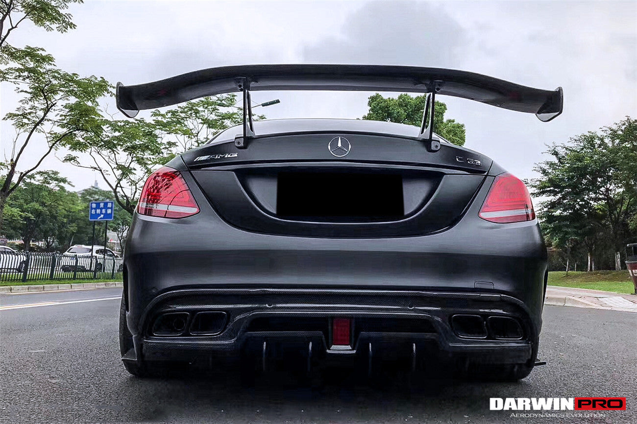 2015-2021 Mercedes Benz W205 C63 S AMG Sedan IMP Performance Carbon Fiber Rear Diffuser with Caps - DarwinPRO Aerodynamics