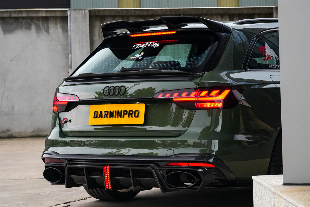 DarwinPRO 2020-2025 Audi S4 Avant B9.5 BKSS Style Carbon Fiber Rear Diffuser with exhasut tips