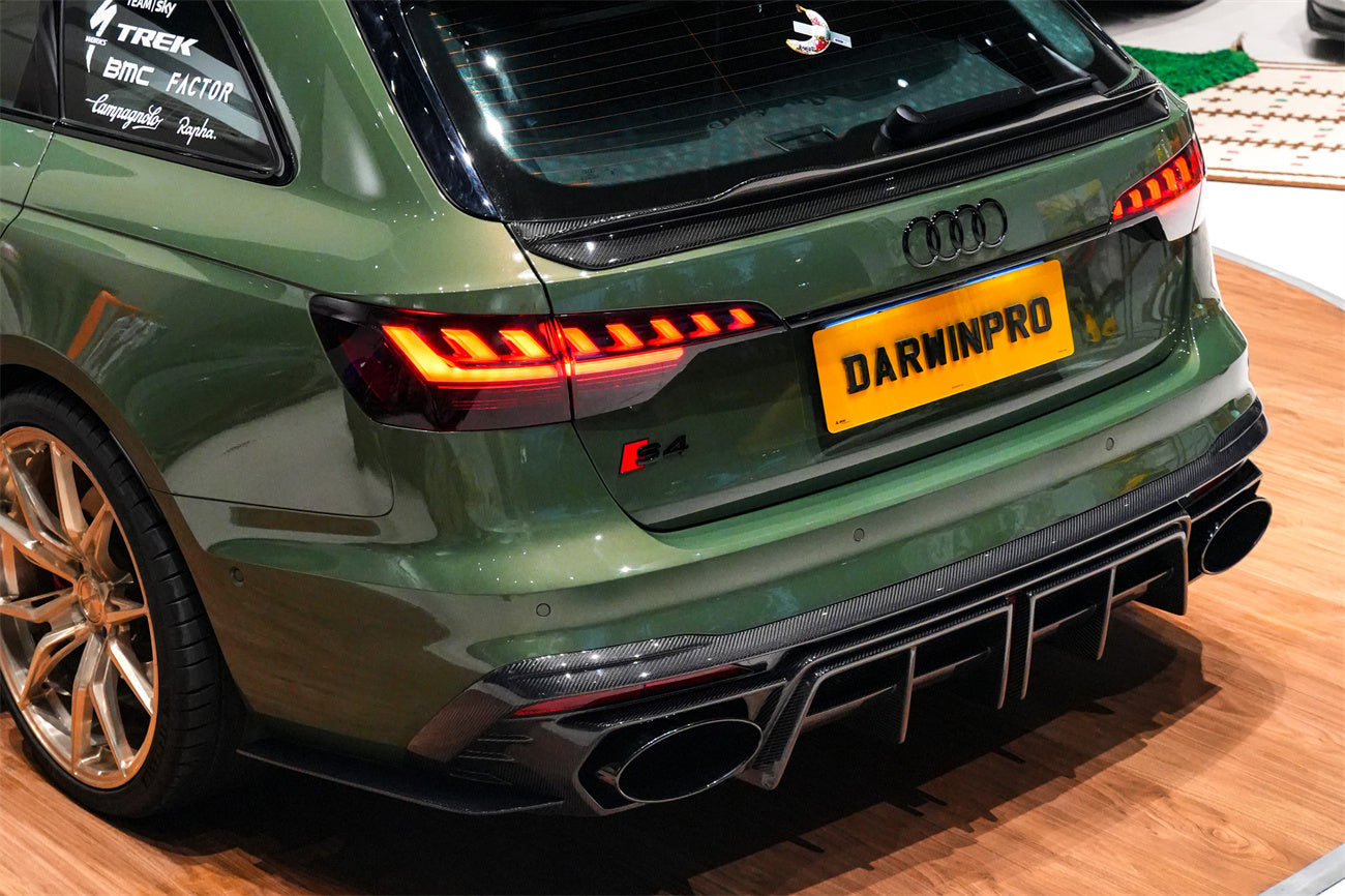 DarwinPRO 2020-2025 Audi S4 Avant B9.5 BKSS Style Carbon Fiber Rear Diffuser with exhasut tips