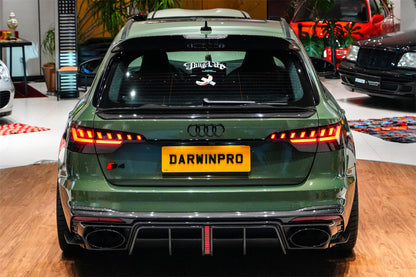 DarwinPRO 2020-2025 Audi S4 Avant B9.5 BKSS Style Carbon Fiber Rear Diffuser with exhasut tips