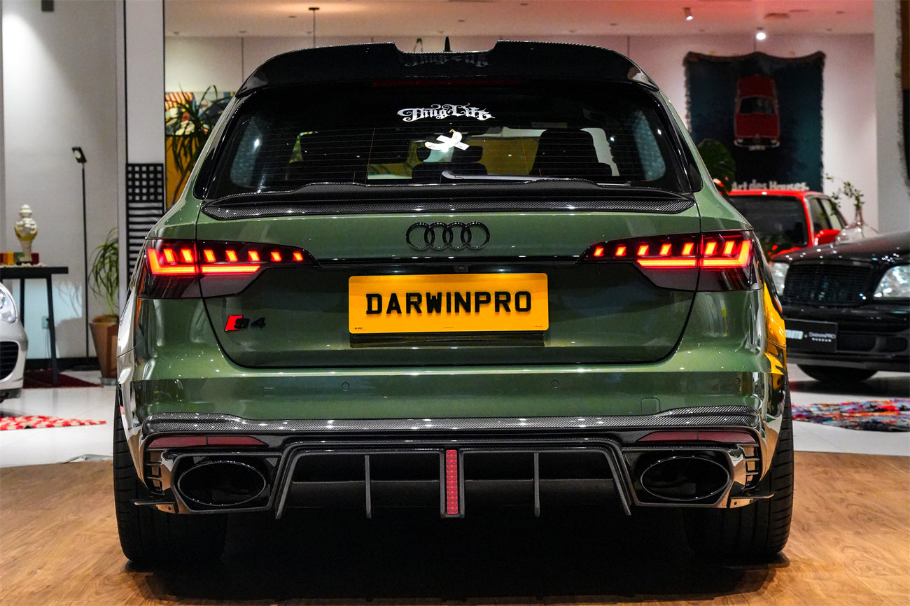 DarwinPRO 2020-2025 Audi S4 Avant B9.5 BKSS Style Carbon Fiber Rear Diffuser with exhasut tips