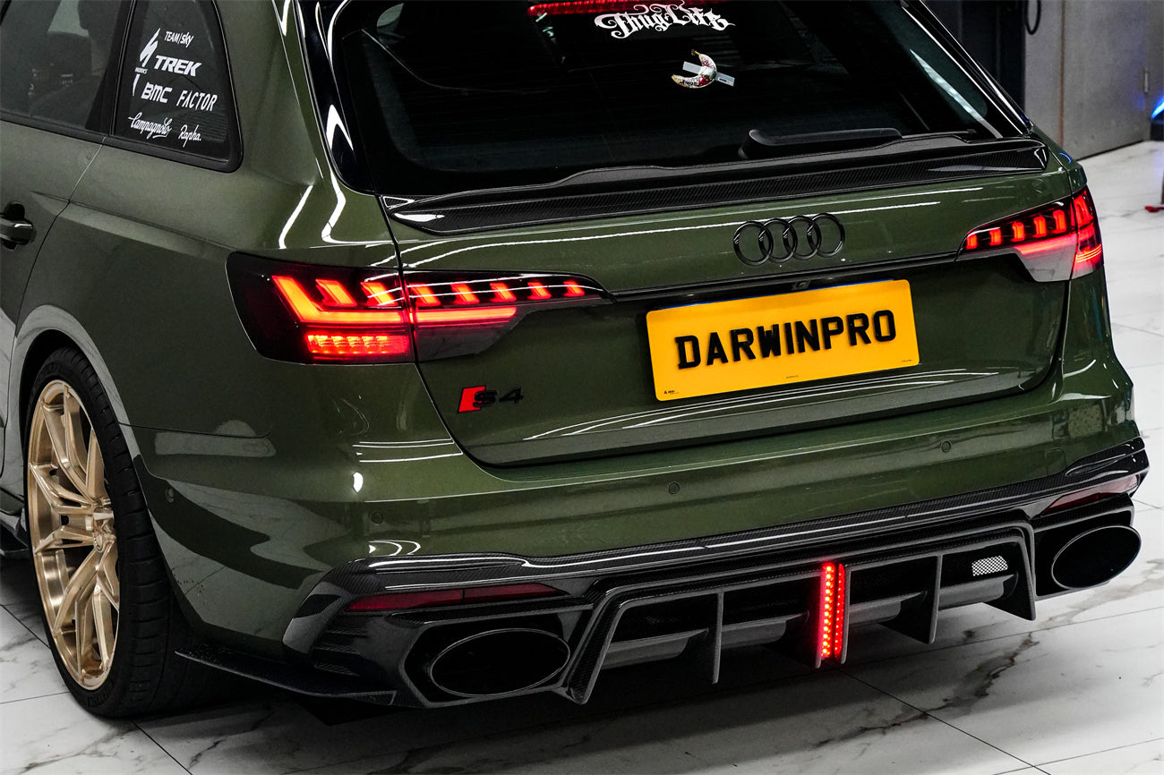 DarwinPRO 2020-2025 Audi S4 Avant B9.5 BKSS Style Carbon Fiber Rear Diffuser with exhasut tips