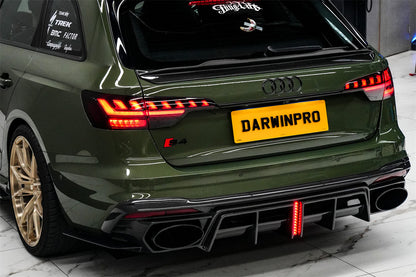 DarwinPRO 2020-2025 Audi S4 Avant B9.5 BKSS Style Carbon Fiber Rear Diffuser with exhasut tips