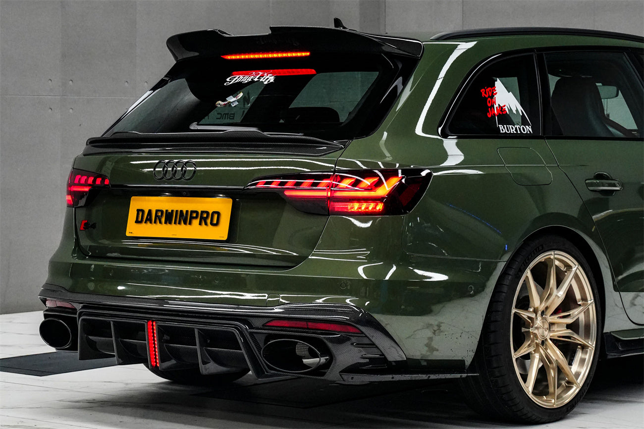 DarwinPRO 2020-2025 Audi S4 Avant B9.5 BKSS Style Carbon Fiber Rear Diffuser with exhasut tips