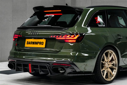 DarwinPRO 2020-2025 Audi S4 Avant B9.5 BKSS Style Carbon Fiber Rear Diffuser with exhasut tips