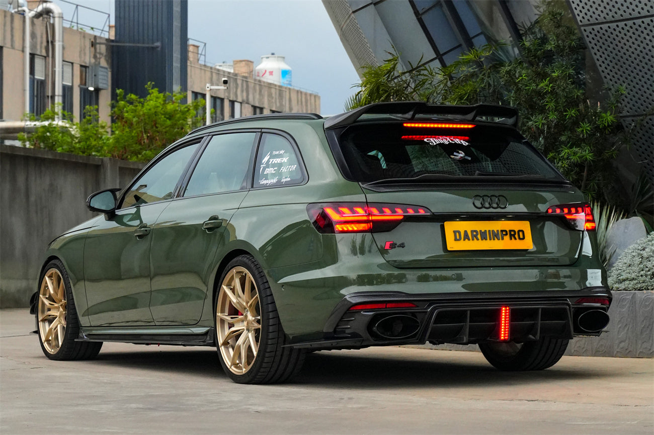 DarwinPRO 2020-2025 Audi S4 Avant B9.5 BKSS Style Carbon Fiber Rear Diffuser with exhasut tips