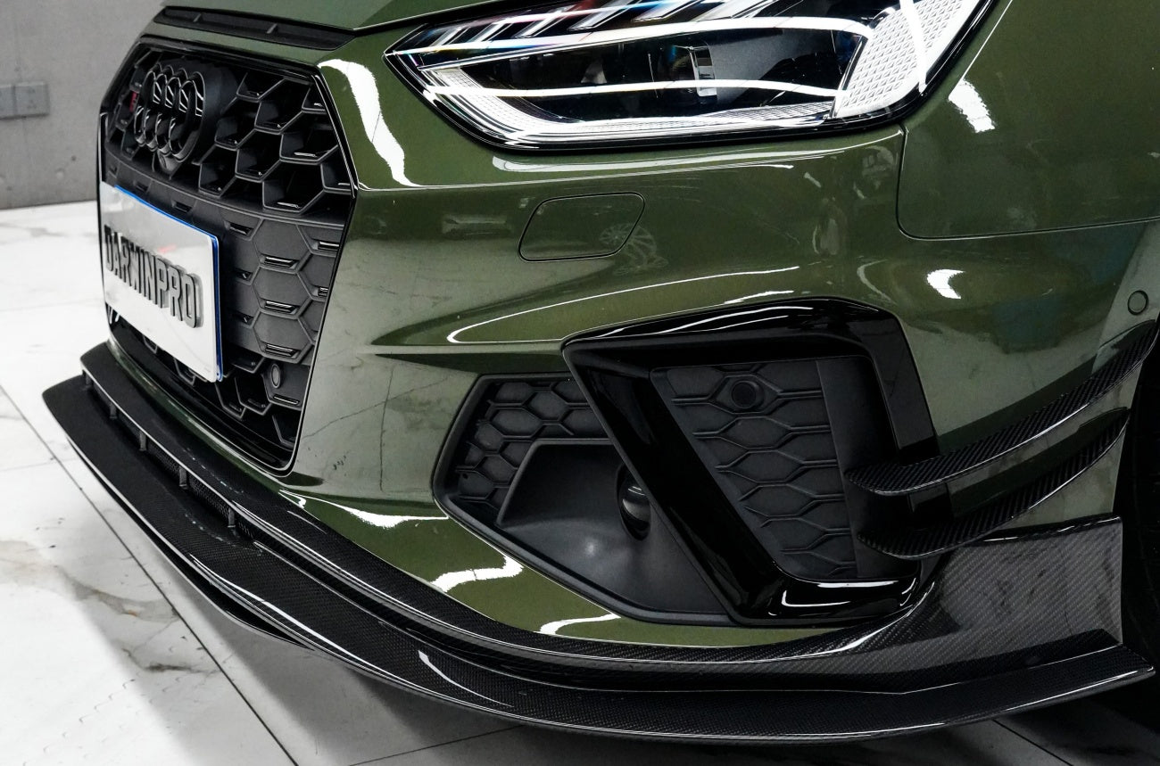 DarwinPRO 2020-2025 Audi S4 Avant B9.5 BKSS Style Carbon Fiber Front Bumper Canards