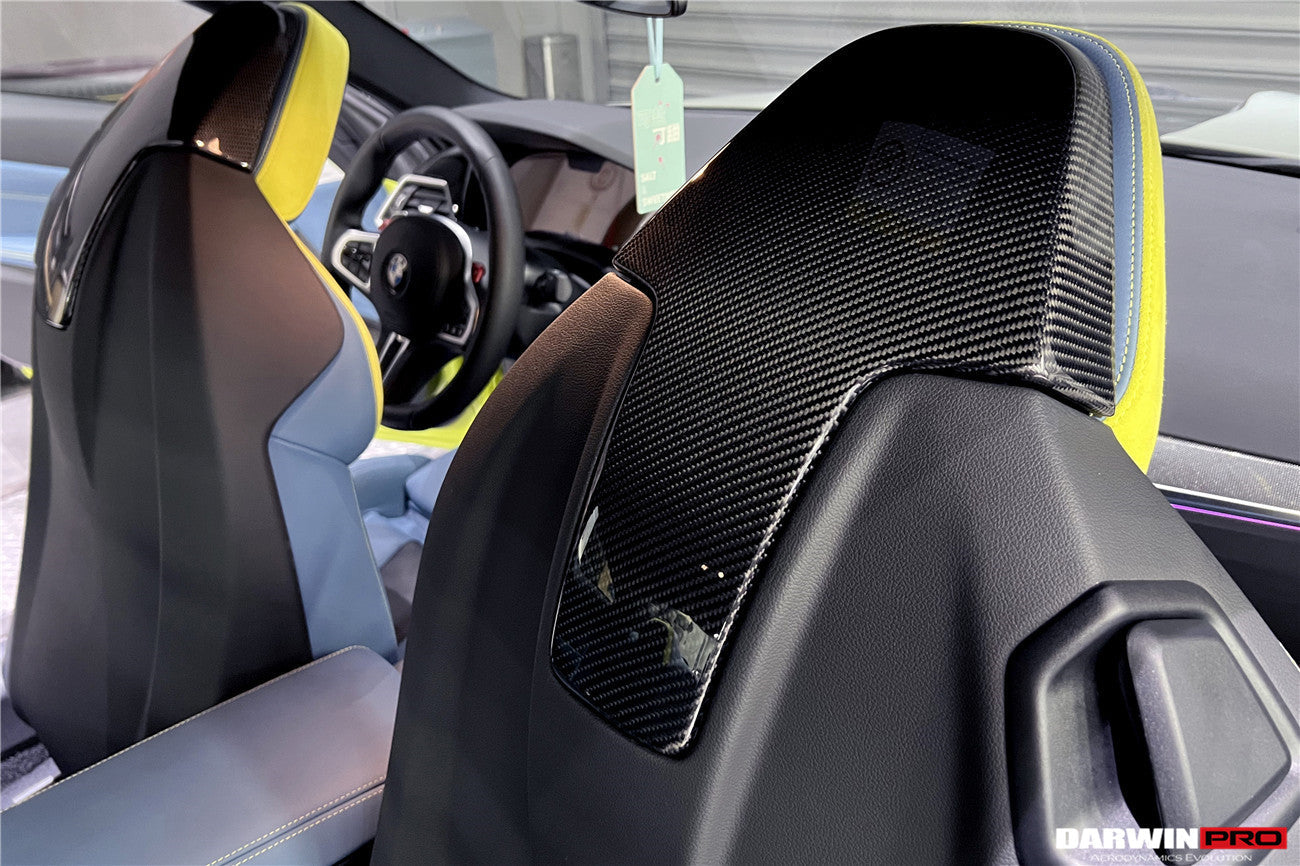 2021-UP BMW M3 G80 M4 G82 G83 Carbon Fiber Up Seat-Back Cover - DarwinPRO Aerodynamics