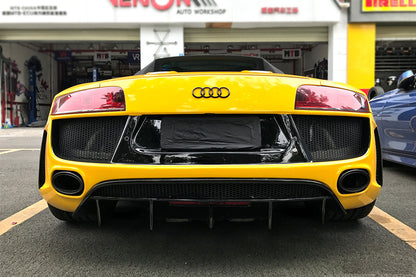 2006-2015 Audi R8 Coupe and Spyder DPGT Style Rear Bumper With Exhaust Tips - DarwinPRO Aerodynamics