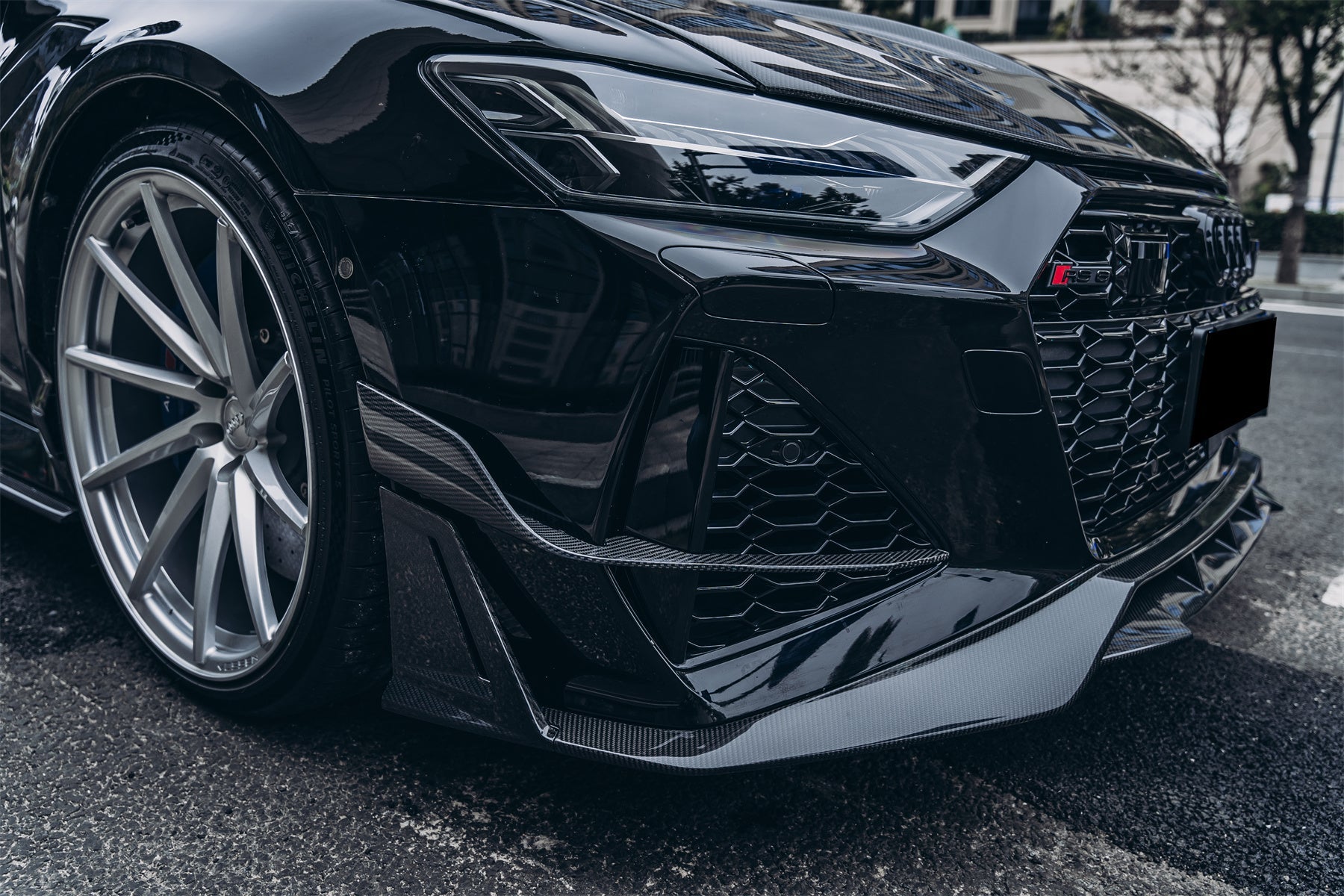 DarwinPRO 2019-2025 Audi RS6 Avant C8 & RS7 C8 Quattro IMP Performance Front Bumper Canards - DarwinPRO Aerodynamics