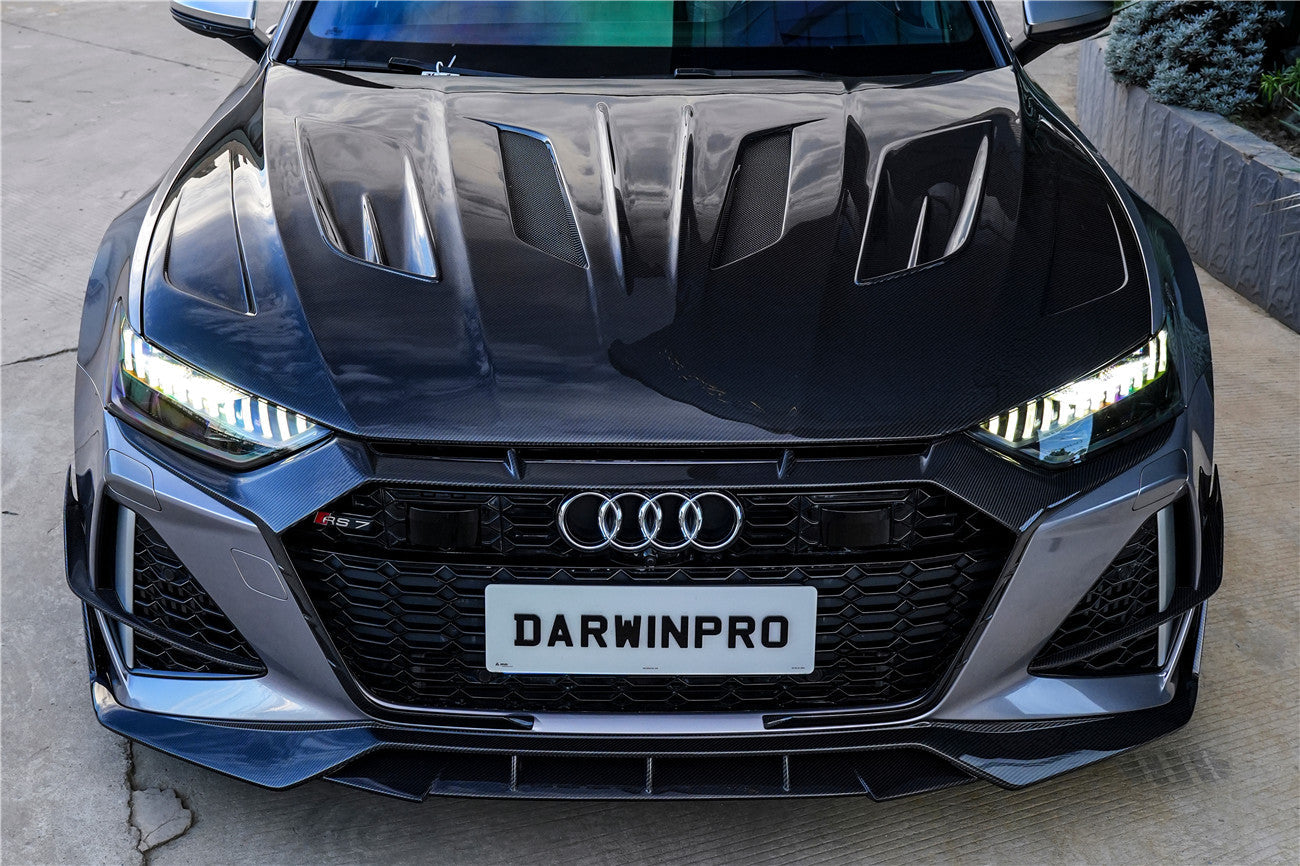 DarwinPRO 2019-2025 Audi RS6 C8 Avant & RS7 C8 Quattro IMP Performance Front Bumper Grille Cover - DarwinPRO Aerodynamics