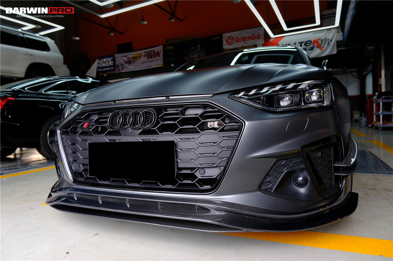 DarwinPRO 2020-2025 Audi S4 Avant B9.5 BKSS Style Carbon Fiber Front Bumper Canards