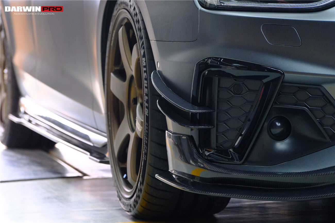 DarwinPRO 2020-2025 Audi S4 Avant B9.5 BKSS Style Carbon Fiber Front Bumper Canards
