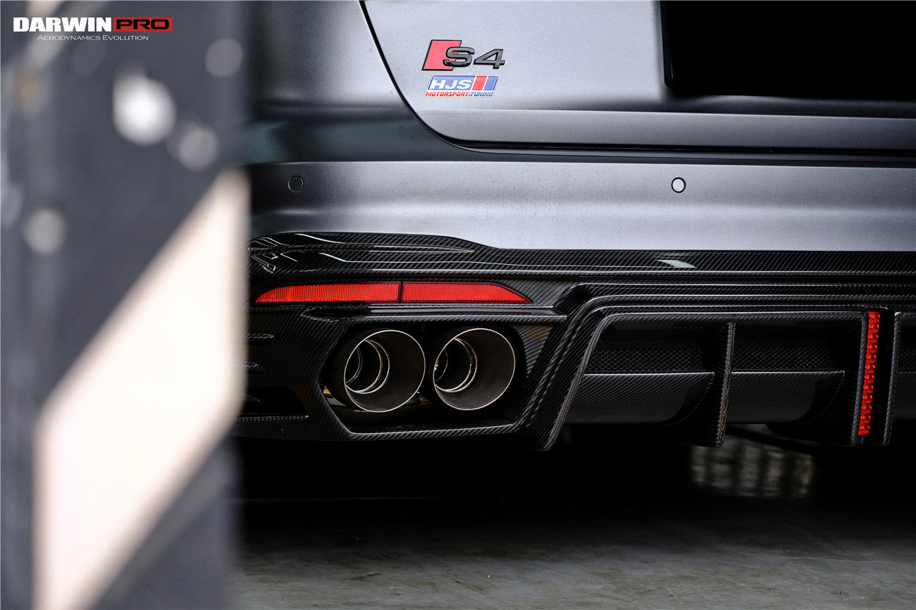 DarwinPRO 2020-2025 Audi S4 Avant B9.5 BKSS Style Carbon Fiber Rear Diffuser with exhasut tips