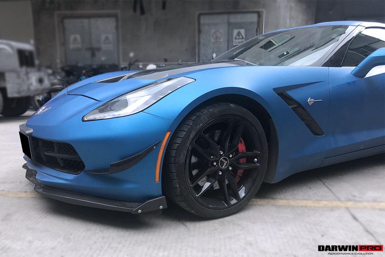 2013-2019 Corvette C7 Z51 Z06 Grandsport Carbon Fiber Front  Lip Winglets