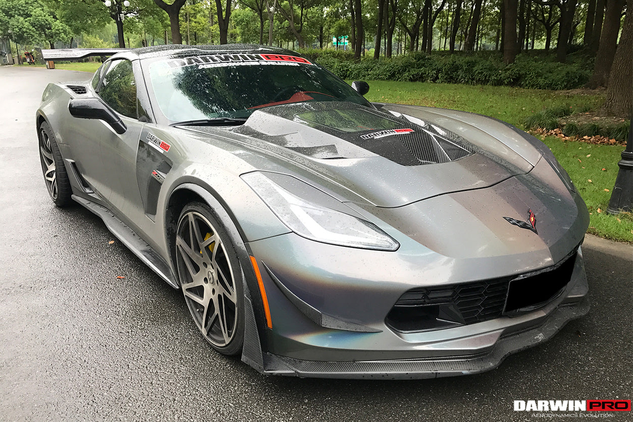2013-2019 Corvette C7 Z51 Z06 Grandsport Carbon Fiber Front Lip with Winglets
