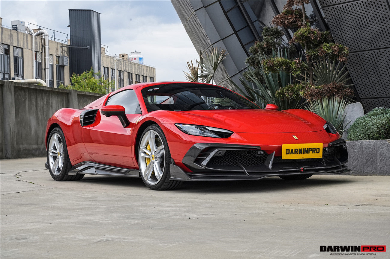 DarwinPRO 2022-2025 Ferrari 296 GTB  GTS Type F171 iMP Carbon Fiber Front Bumper Lip Splitter With Camera holes - DarwinPRO Aerodynamics