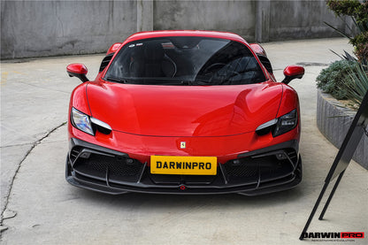DarwinPRO 2022-2025 Ferrari 296 GTB  GTS Type F171 iMP Carbon Fiber Front Bumper Lip Splitter With Camera holes - DarwinPRO Aerodynamics