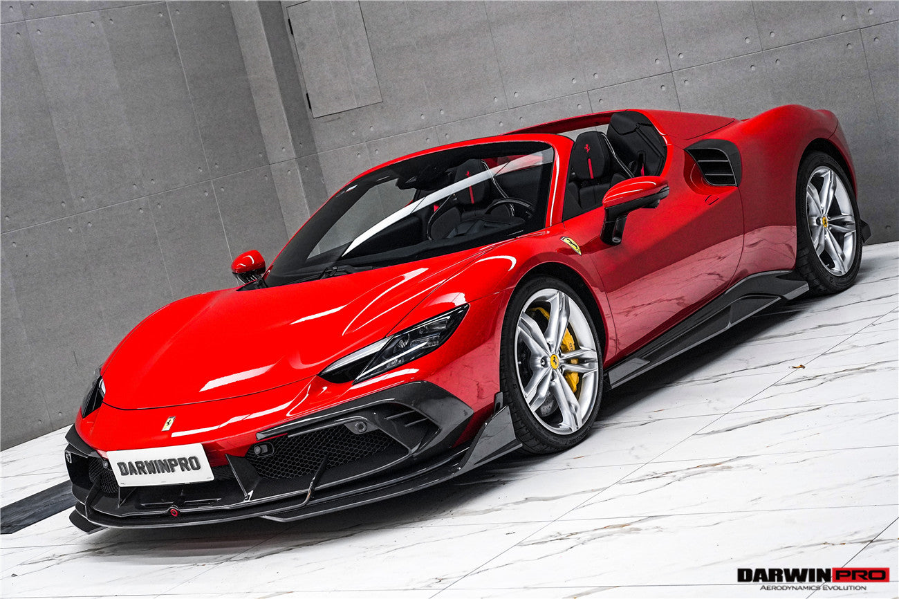 DarwinPRO 2022-2026 Ferrari 296 GTB & GTS Type F171 iMP Style Carbon Fiber Full Kit (For Surround View Camera System Bumper Only) - DarwinPRO Aerodynamics