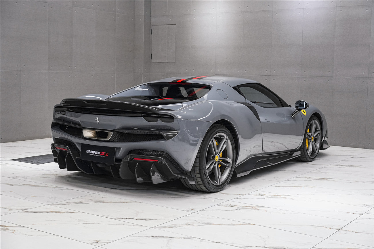 DarwinPRO 2022-2025 Ferrari 296 GTB & GTS Type F171 iMP Style Carbon Fiber Rear Bumper Trim - DarwinPRO Aerodynamics