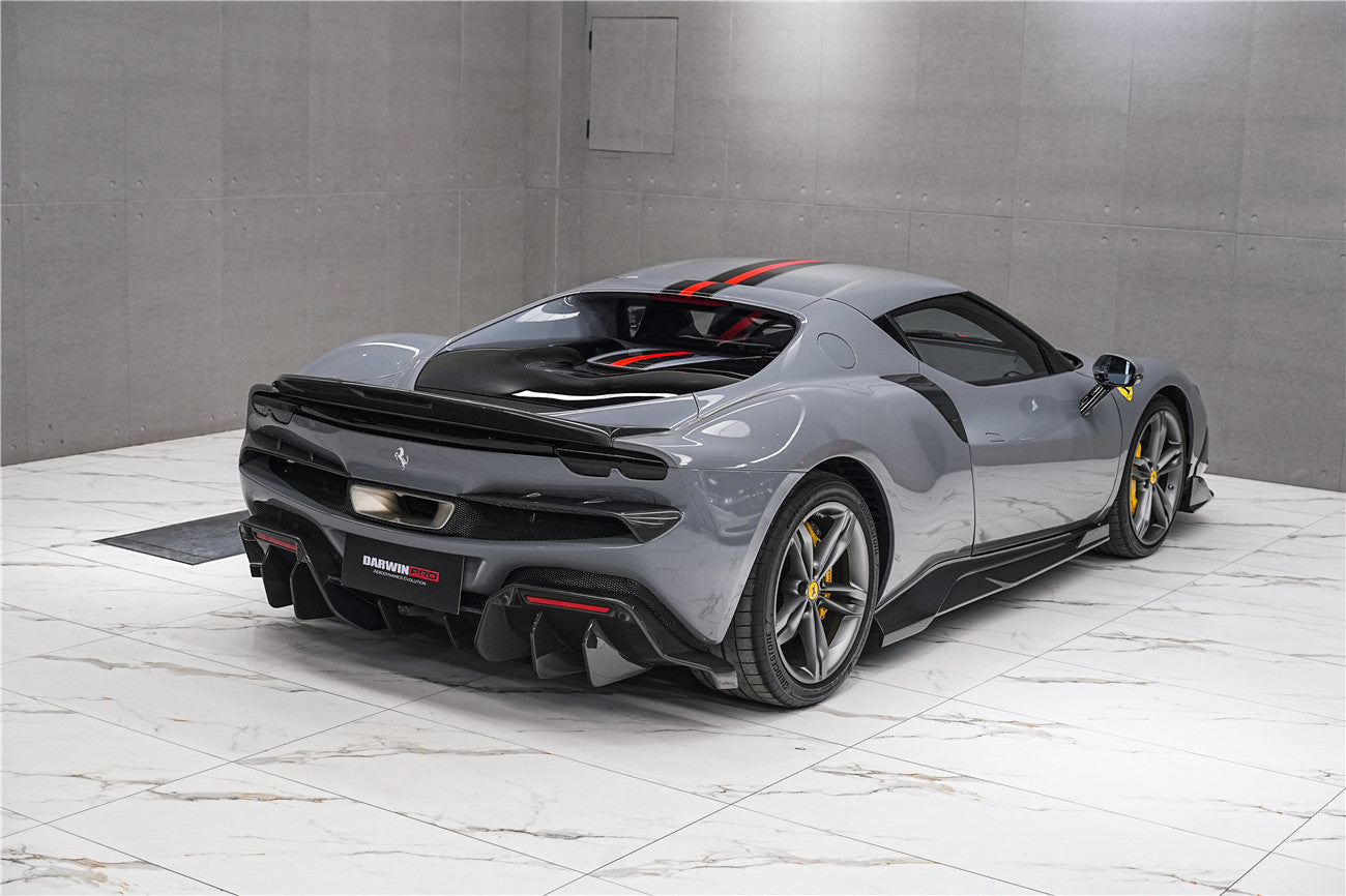 DarwinPRO 2022-2025 Ferrari 296 GTB & GTS Type F171 iMP Style Carbon Fiber Rear Diffuser With Undertray - DarwinPRO Aerodynamics