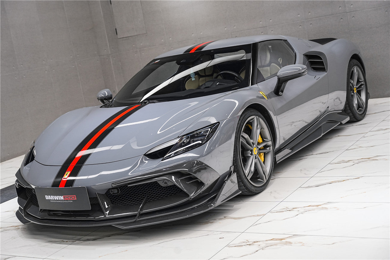 DarwinPRO 2022-2025 Ferrari 296 GTB & GTS Type F171 iMP Style Carbon Fiber Side Skirts - DarwinPRO Aerodynamics