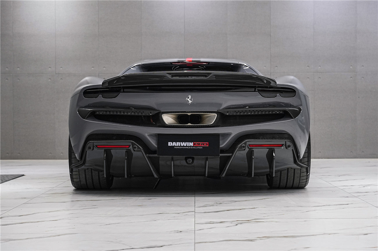 DarwinPRO 2022-2025 Ferrari 296 GTB & GTS Type F171 iMP Style Carbon Fiber Rear Diffuser With Undertray - DarwinPRO Aerodynamics