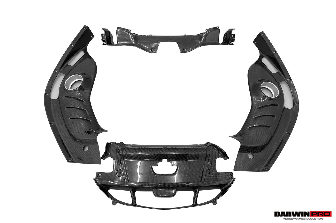 2022-2026 Ferrari 296 GTB (Type F171) OE Style Dry Carbon Fiber Engine Bay Panel Replacement Kits 4pcs - DarwinPRO Aerodynamics