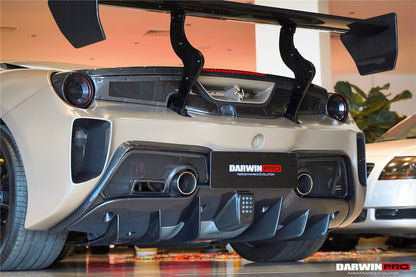 DarwinPRO 2015-2020 Ferrari 488 GTB Challenge Evo Modena Style Rear Bumper With Deck Lid Wing & Diffuser & Wing