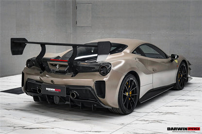 DarwinPRO 2015-2020 Ferrari 488 GTB Challenge Evo Modena Style Rear Bumper With Deck Lid Wing & Diffuser