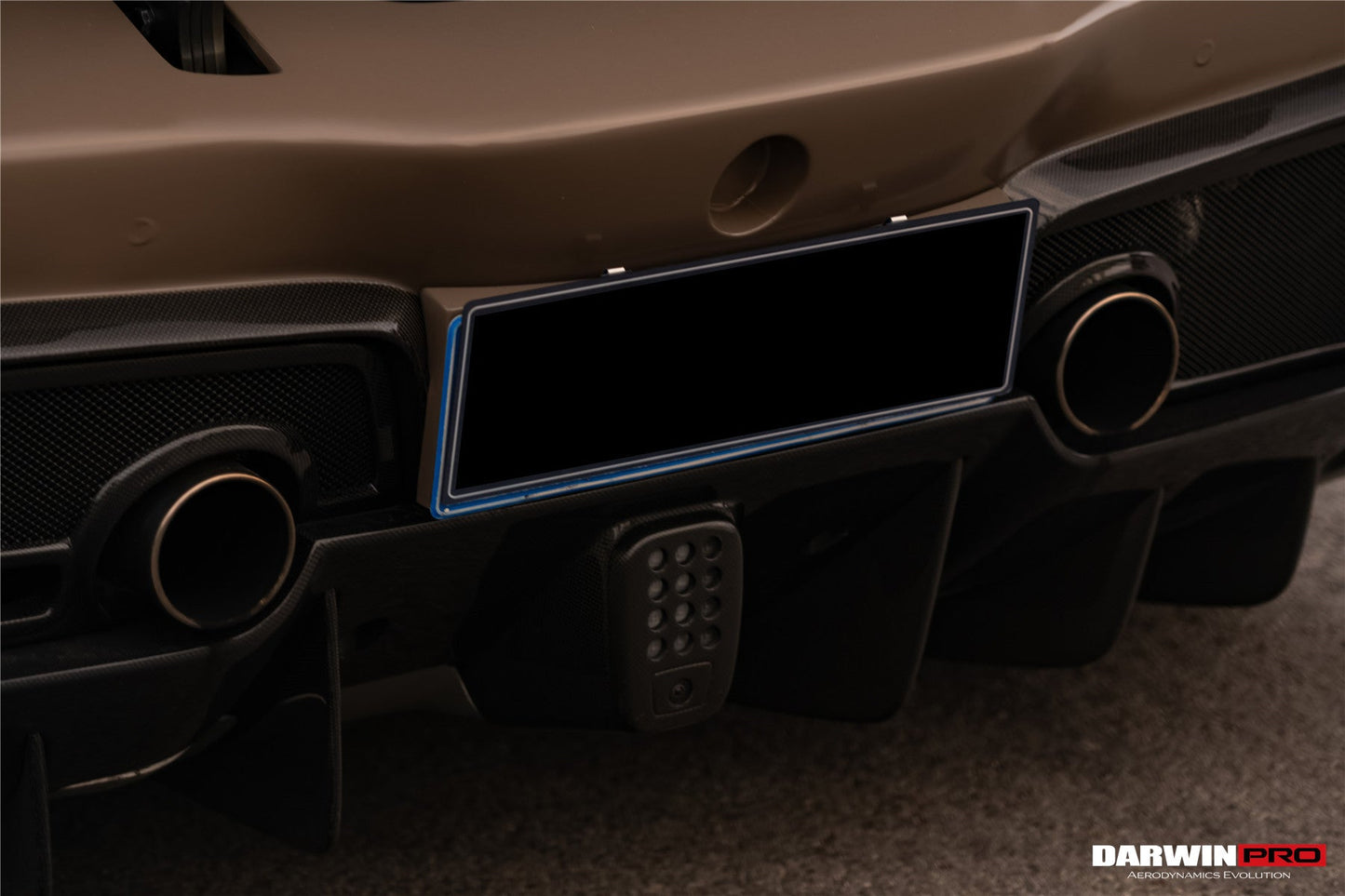 DarwinPRO 2015-2020 Ferrari 488 GTB Challenge Evo Modena Style Rear Bumper With Deck Lid Wing & Diffuser & Wing