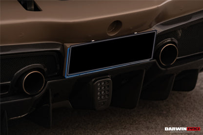 DarwinPRO 2015-2020 Ferrari 488 GTB Challenge Evo Modena Style Rear Bumper With Deck Lid Wing & Diffuser & Wing