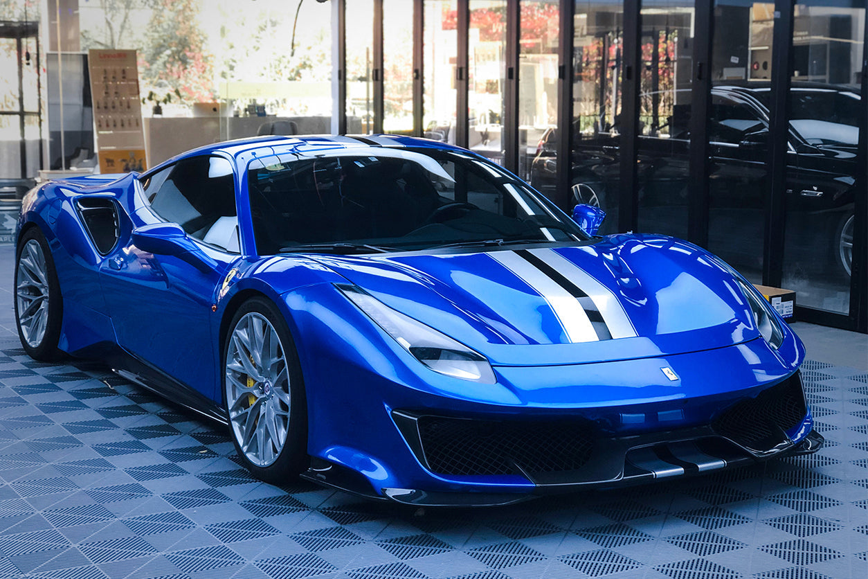 2015-2020 Ferrari 488 GTB | Spider Pista Style Carbon Fiber Front Bumper Set with Hood - DarwinPRO Aerodynamics