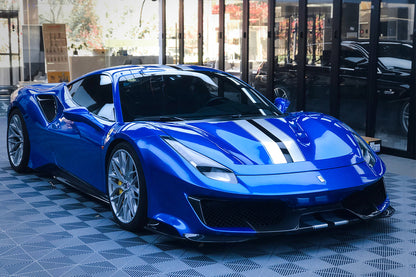2015-2020 Ferrari 488 GTB | Spider Pista Style Carbon Fiber Front Bumper Set with Hood - DarwinPRO Aerodynamics