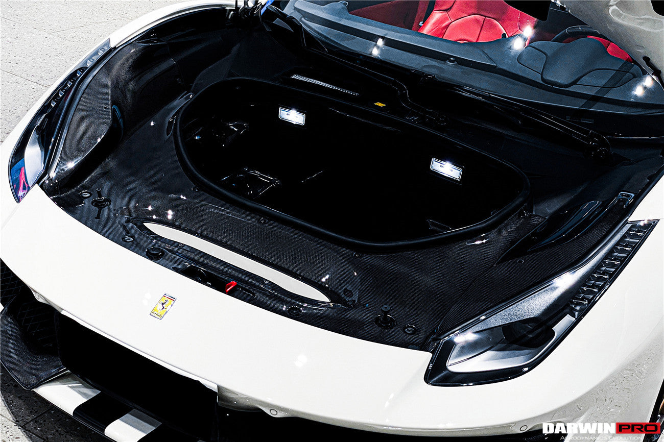 2015-2020 Ferrari 488 GTB | Spider Pista Style Carbon Fiber Front Bumper Set with Hood - DarwinPRO Aerodynamics