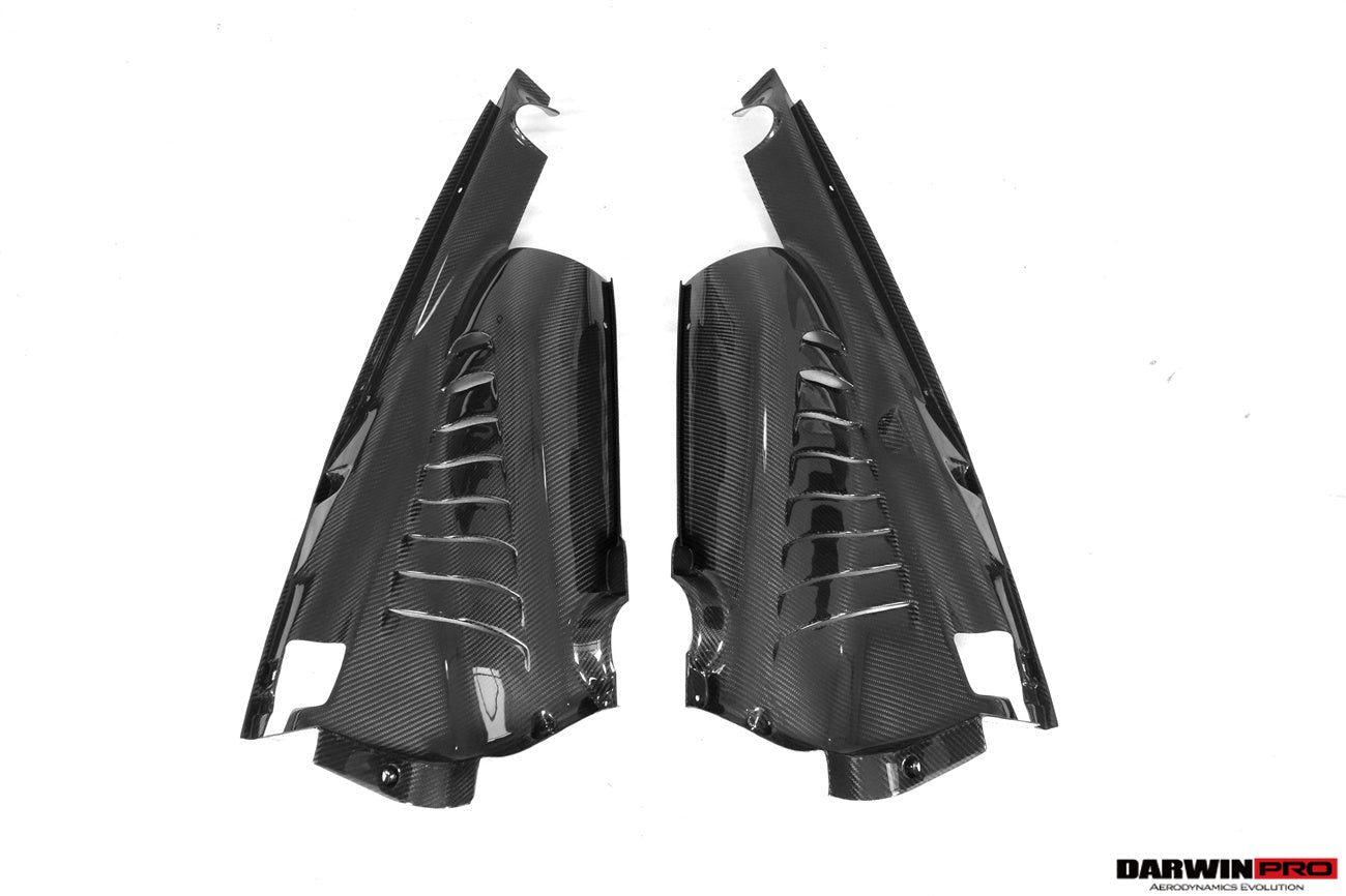 2015-2022 Ferrari 488 GTB & Pista & F8 Dry Carbon Fiber Engine Bay Panels With Heat Protection - DarwinPRO Aerodynamics