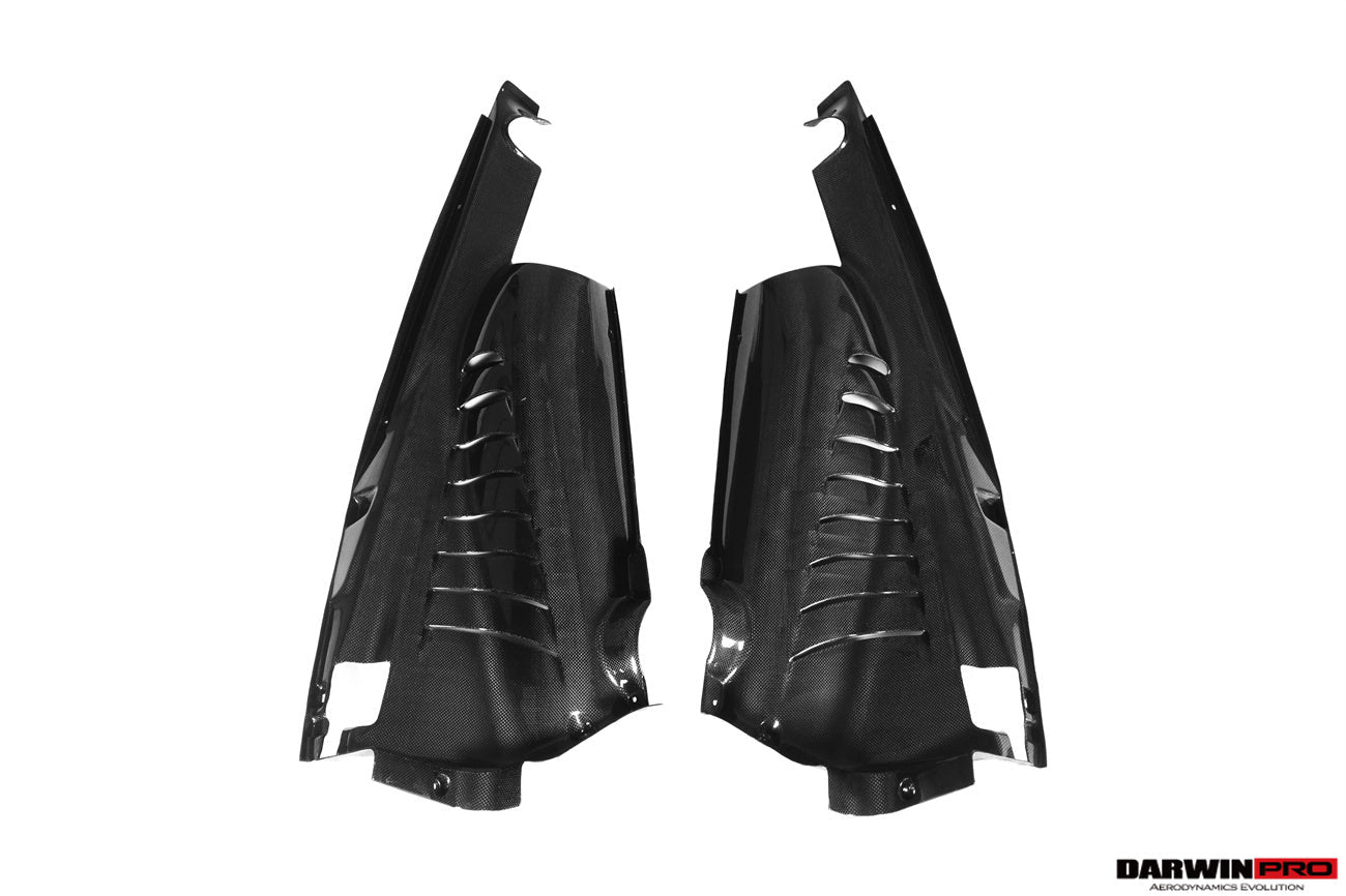 2015-2022 Ferrari 488 GTB & Pista & F8 Dry Carbon Fiber Engine Bay Panels With Heat Protection - DarwinPRO Aerodynamics