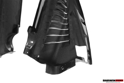 2015-2022 Ferrari 488 GTB & Pista & F8 Dry Carbon Fiber Engine Bay Panels With Heat Protection - DarwinPRO Aerodynamics