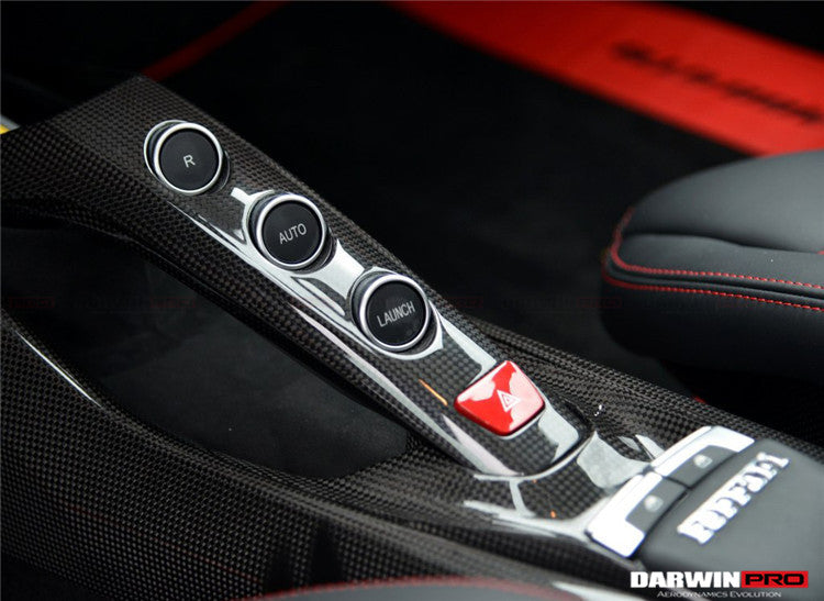 2015-2020 Ferrari 488 GTB & Spider Dry Carbon Fiber Bridge Support & Windows Switches Panel - DarwinPRO Aerodynamics