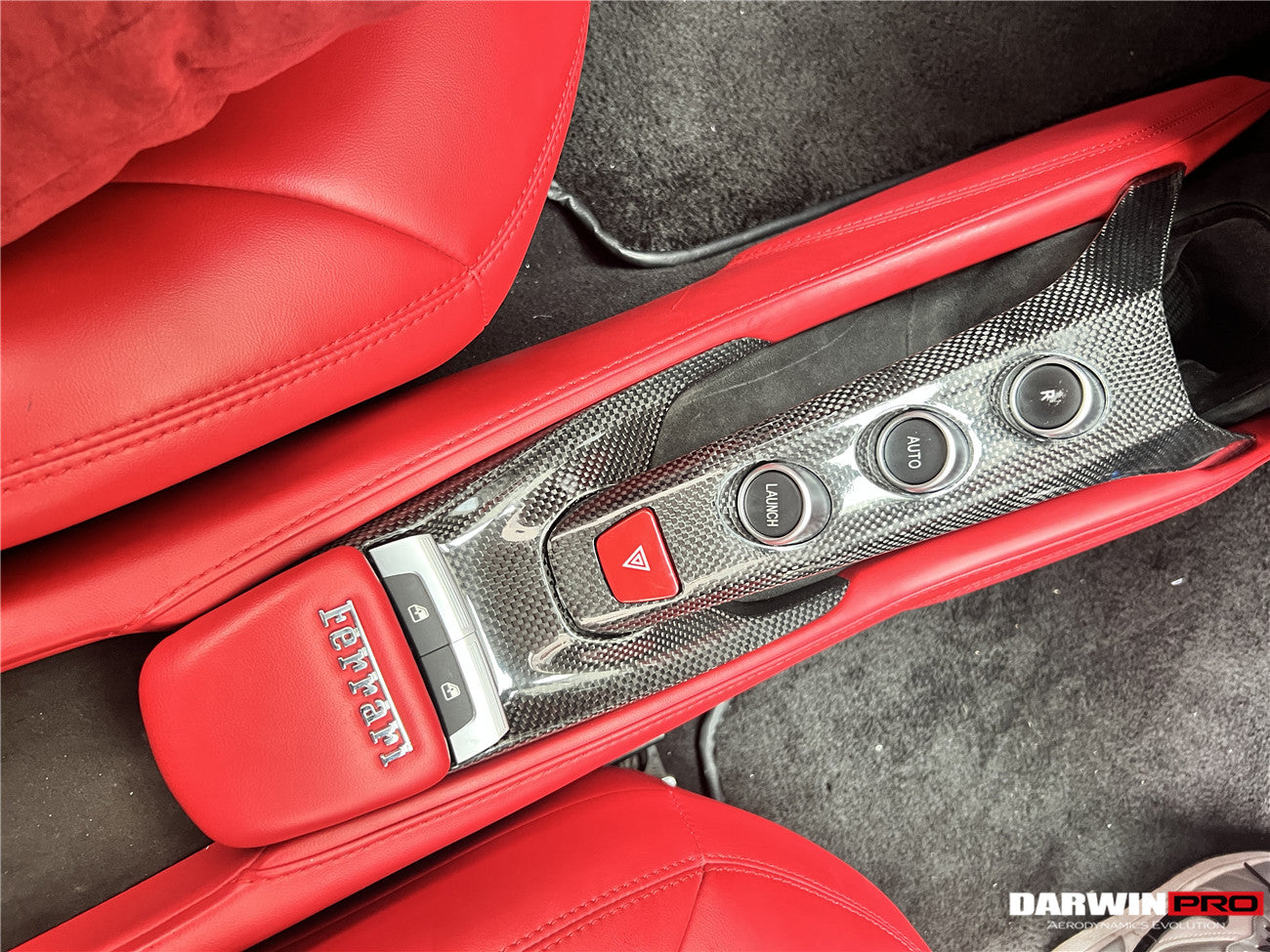 2015-2020 Ferrari 488 GTB & Spider Dry Carbon Fiber Bridge Support & Windows Switches Panel - DarwinPRO Aerodynamics