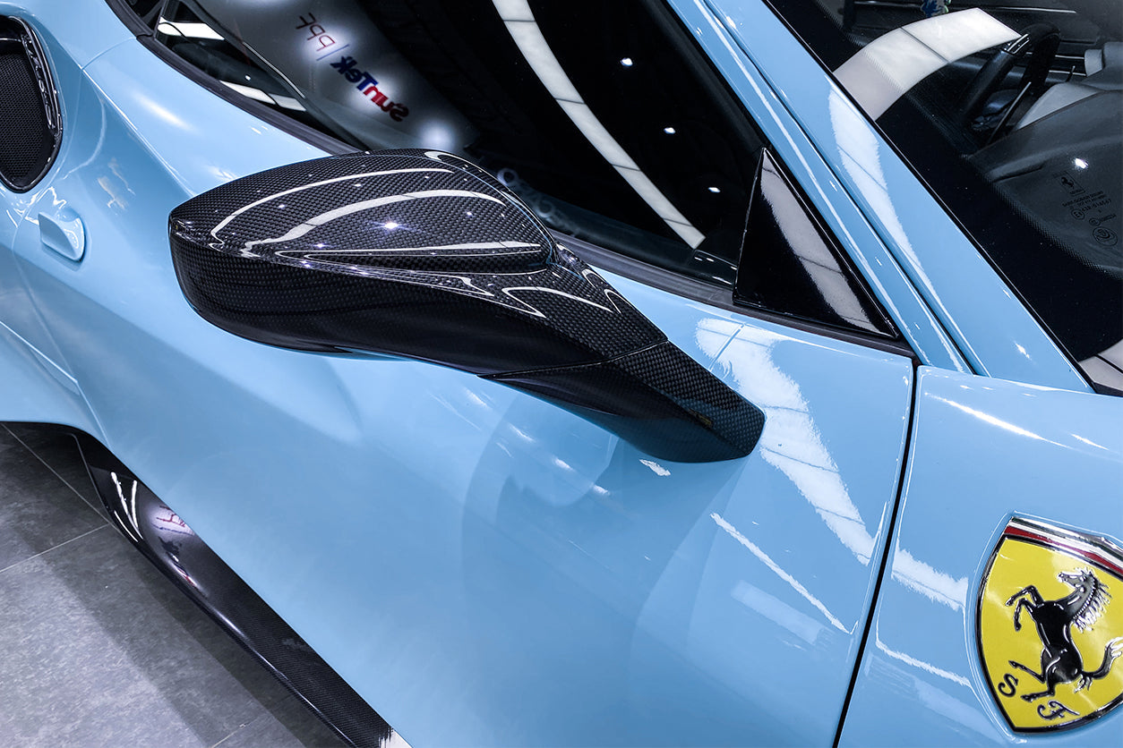 2015-2020 Ferrari 488 GTB & Spider Carbon Fiber Mirror House & Base Replacement