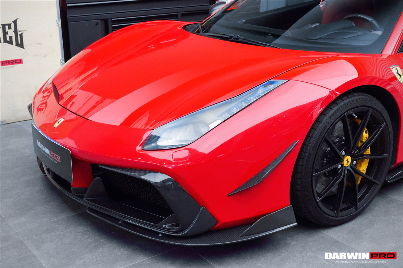 DarwinPRO 2015-2020 Ferrari 488 GTB & Spider iMP-Performance Carbon Fiber Front Lip - DarwinPRO Aerodynamics
