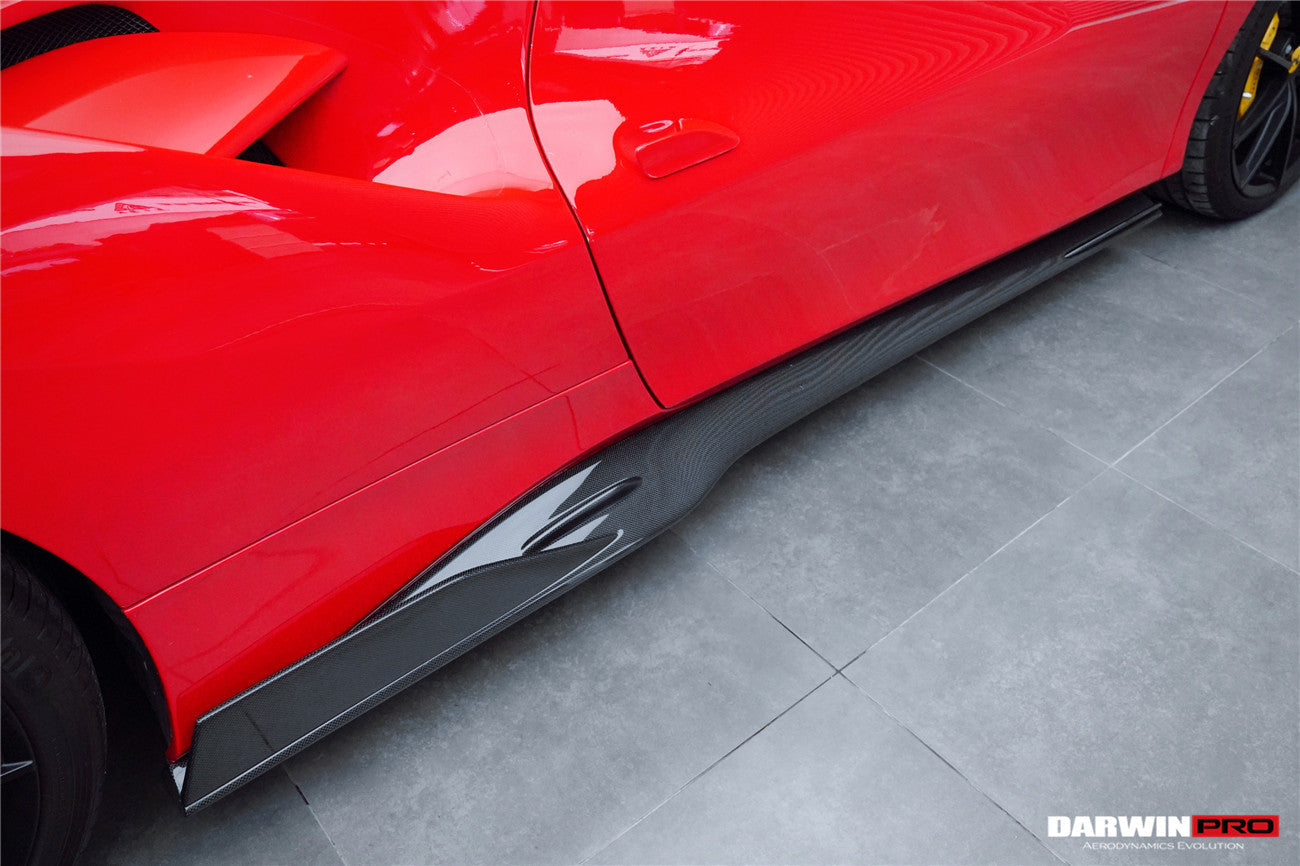 DarwinPRO 2015-2020 Ferrari 488 GTB & Spider iMP-Performance Carbon Fiber Side Skirts Under Board - DarwinPRO Aerodynamics