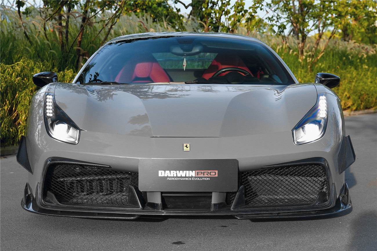 DarwinPRO 2015-2020 Ferrari 488 GTB & Spider iMP-Performance Carbon Fiber Front Lip - DarwinPRO Aerodynamics